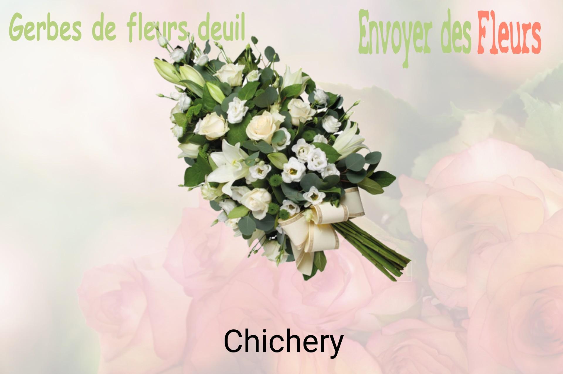 Gerbe de fleurs de deuil livrée à Chichery
